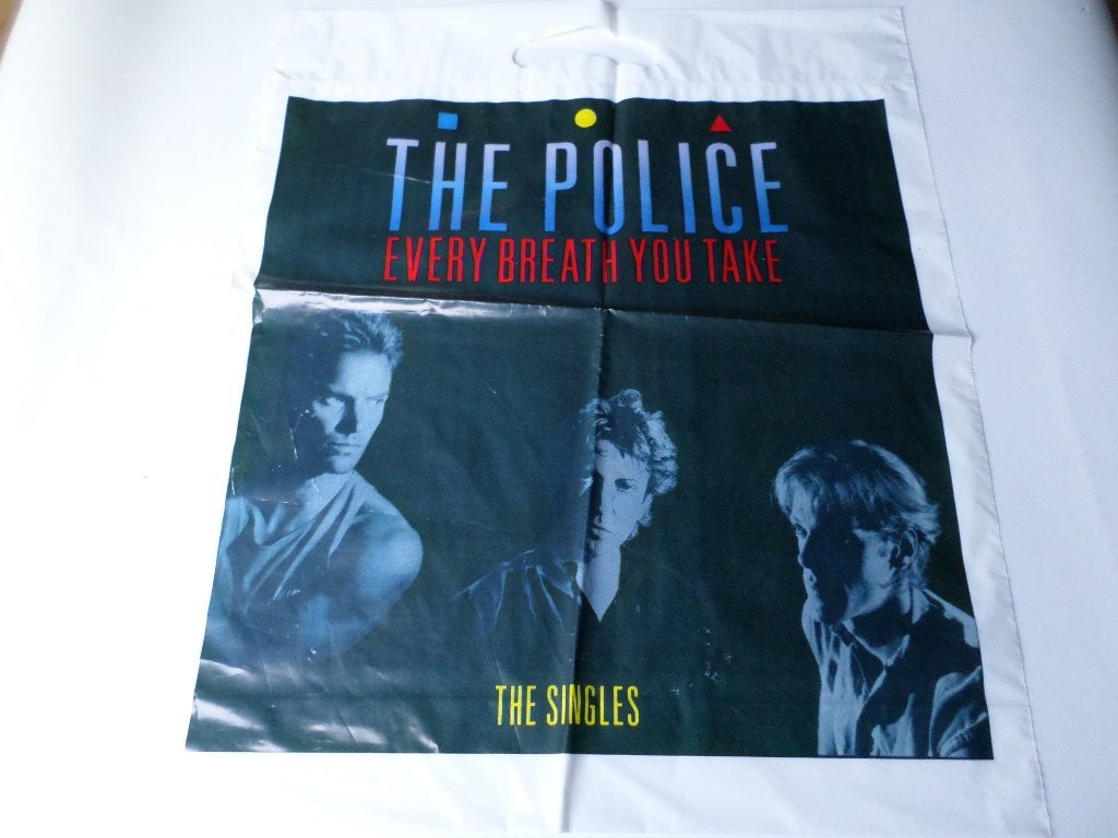 Diverse Plastic Platentassen - Bowie, Simply Red, Police e.a, Ophalen of Verzenden, Zo goed als nieuw, Poster, Artwork of Schilderij