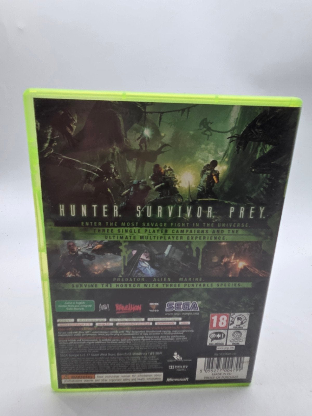 Aliens vs Predator Xbox 360 - Actie/Shooter Game, Spelcomputers en Games, Online, Gebruikt, Vanaf 18 jaar, Shooter