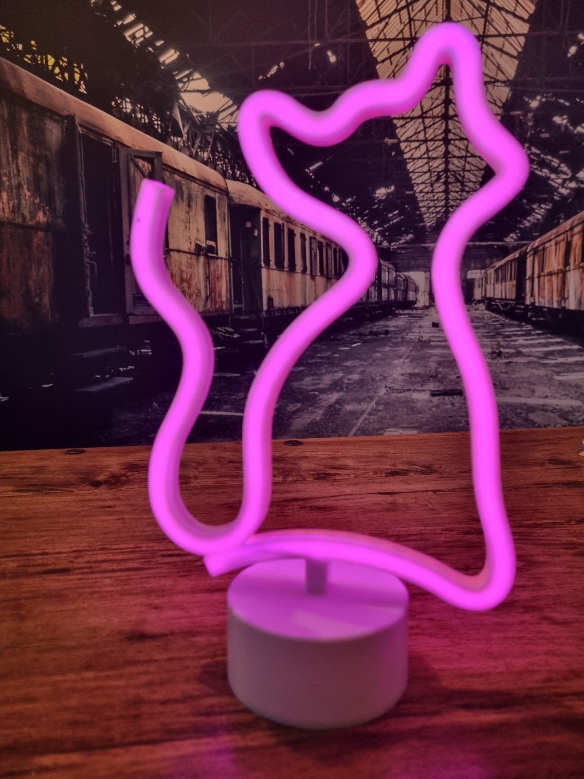 Leuke Roze Kat Neon LED Lamp - Decoratie, Ophalen of Verzenden, Zo goed als nieuw
