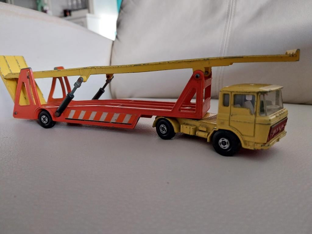 Vintage Matchbox Superkings K-11 Daf car transporter, Verzenden, Gebruikt, Bus of Vrachtwagen, Matchbox
