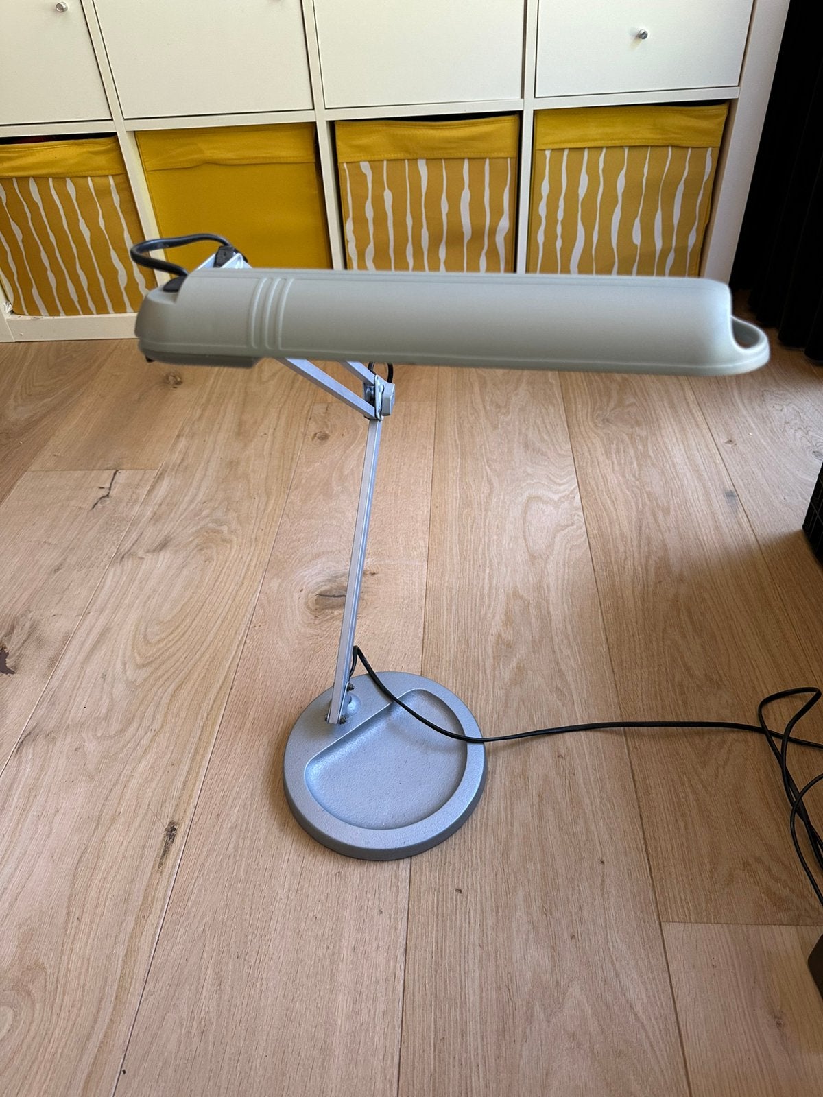 IKEA Global bureaulamp met zware metalen voet – verstelbaar, Ophalen, Inclusief lichtbron, Bureaulamp, Gebruikt