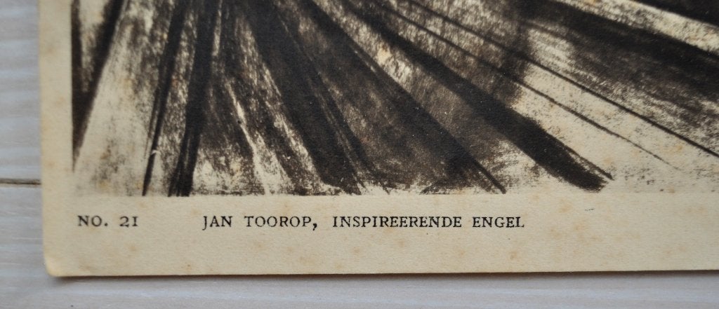 Oude Litho ? Isografie ? Toorop Inspirerende Engel 1920, Ophalen of Verzenden, Voor 1940, Gebruikt, Overige onderwerpen