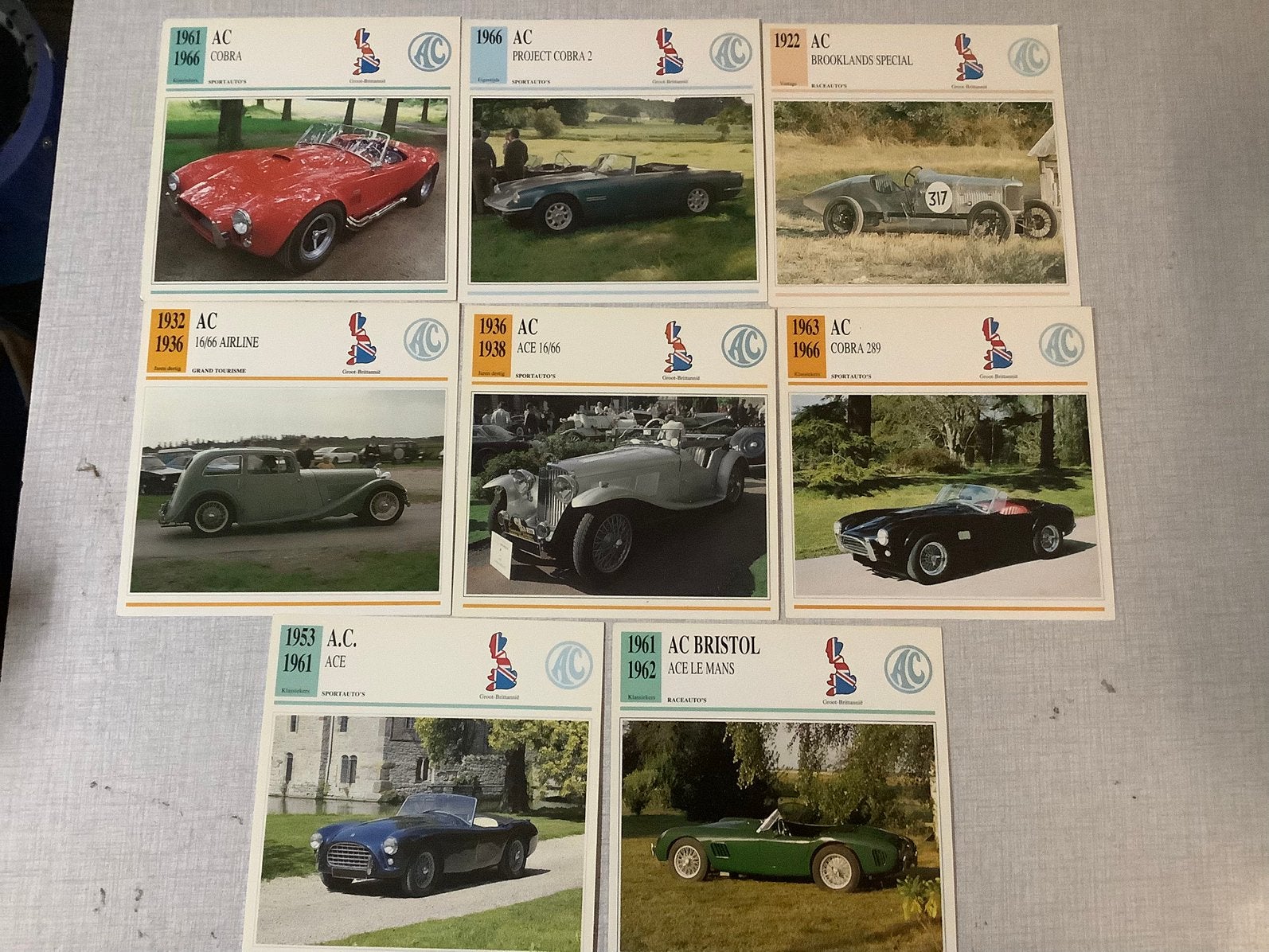 Verschillende oldtimers AC kaarten, Ophalen of Verzenden, Zo goed als nieuw, Overige merken