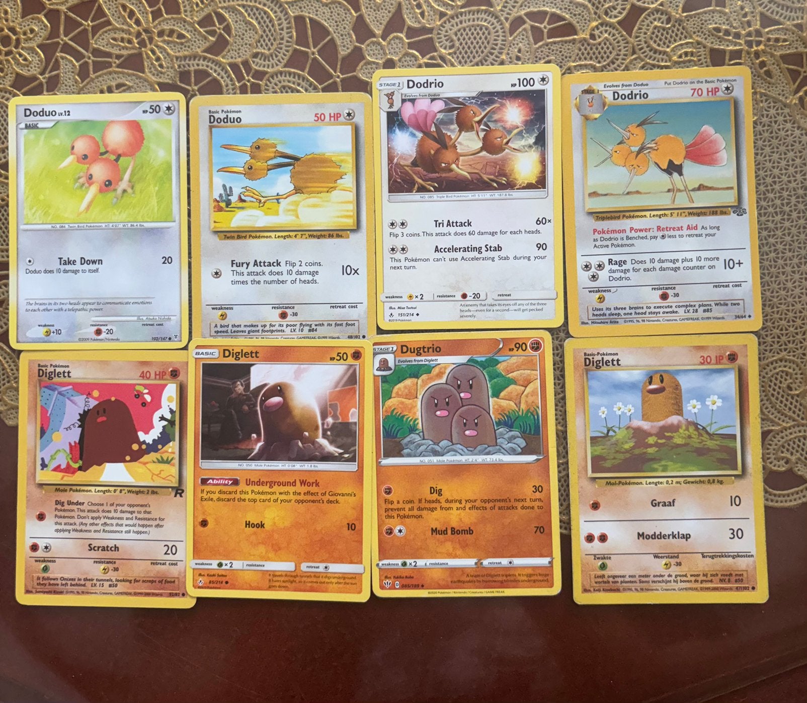 Doduo - diglett pokemon set, Ophalen of Verzenden, Zo goed als nieuw, Meerdere kaarten