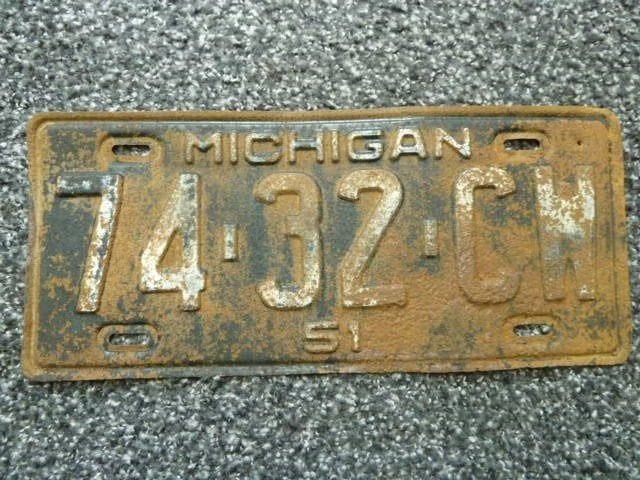 Kentekenplaat licenseplate Michigan 51 USA, Verzenden, Gebruikt, Auto's
