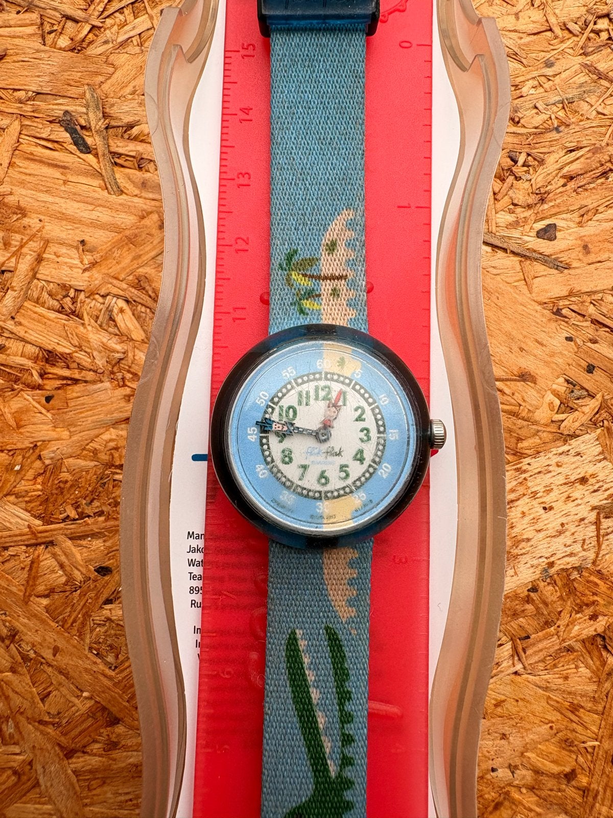 Flik Flak Horloge Krokodil - Kinderhorloge, Sieraden, Tassen en Uiterlijk, Ophalen of Verzenden, Gebruikt, Blauw, Jongen of Meisje