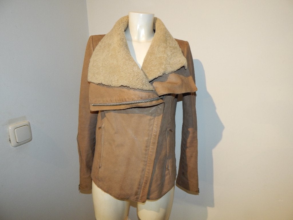 Helmut Lang lammy leren jas wollen voering bruin M, Kleding | Dames, Jassen | Winter, Maat 38/40 (M), Bruin, Helmut Lang, Ophalen of Verzenden