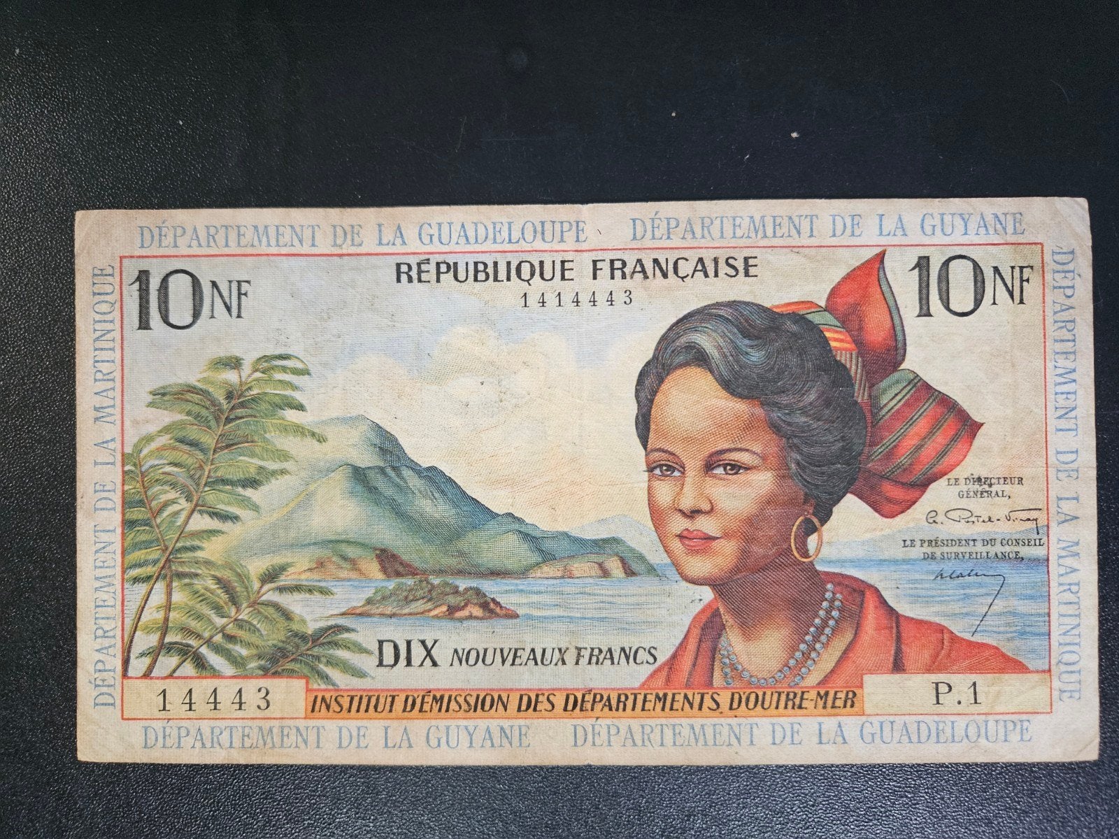 Franse Antillen pick 5a 10 nouveaux francs 1963, Ophalen of Verzenden, Midden-Amerika, Los biljet