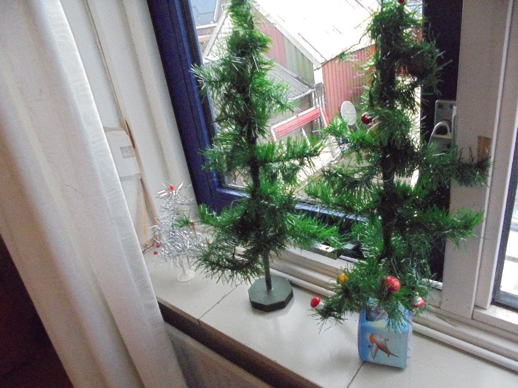 vintage     kerstboompjes, Ophalen of Verzenden, Gebruikt