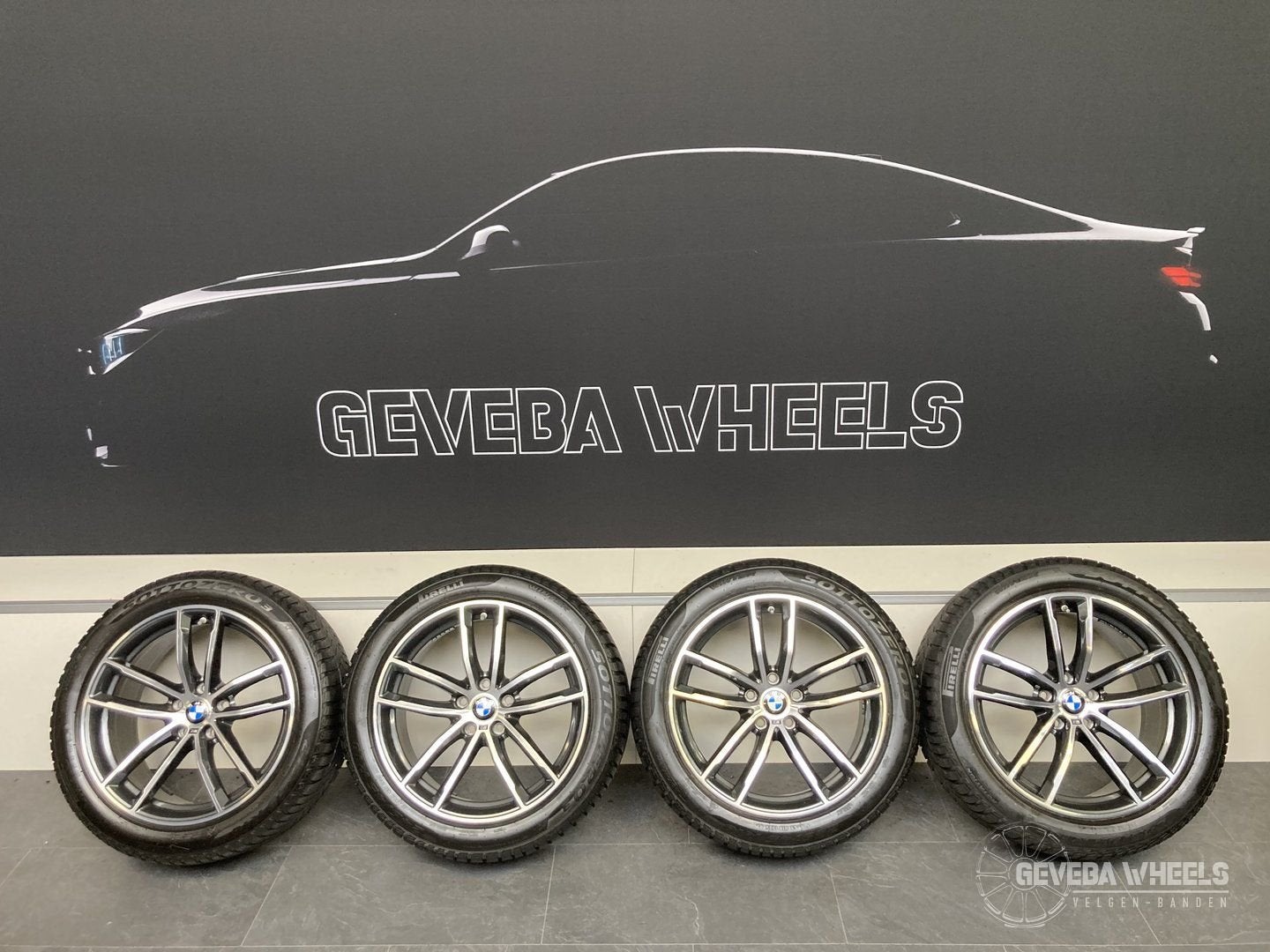18” originele BMW 5 serie G30 G31 velgen winterbanden 5x112, 18 inch, -, -, Banden en Velgen