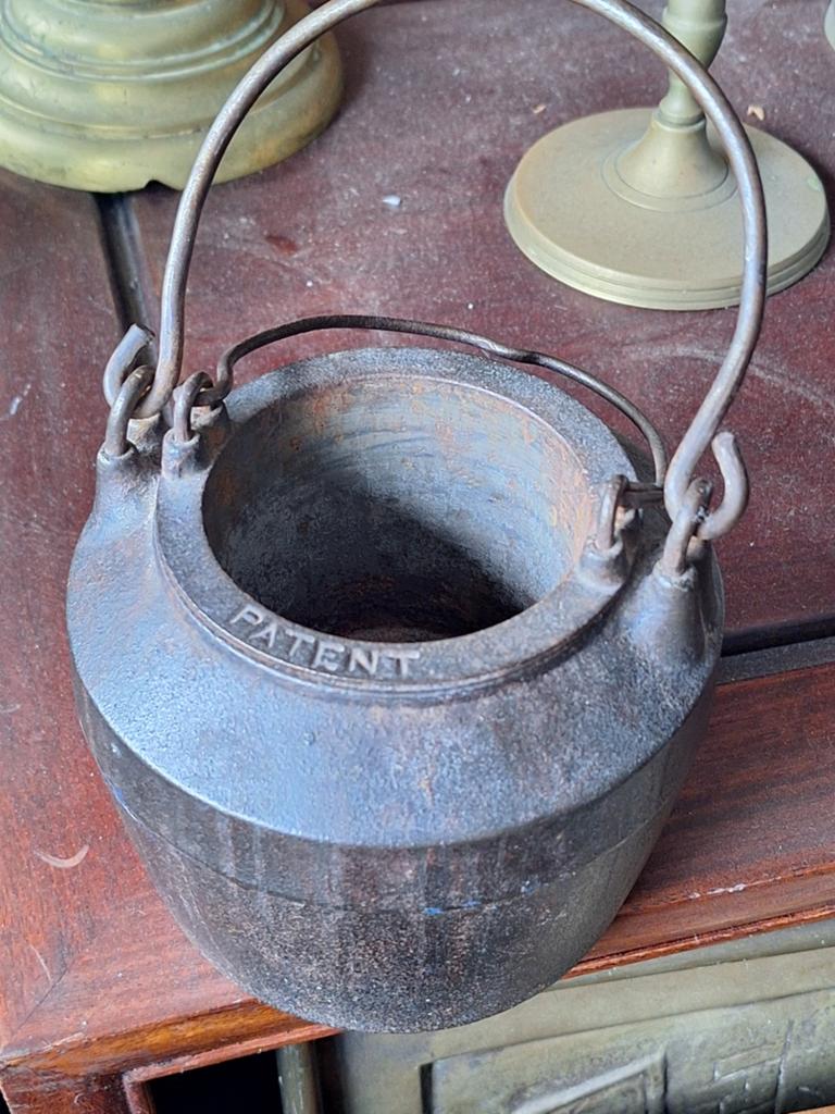 Antieke gietijzeren smeltpot met handvat - Kenrick, Ophalen of Verzenden