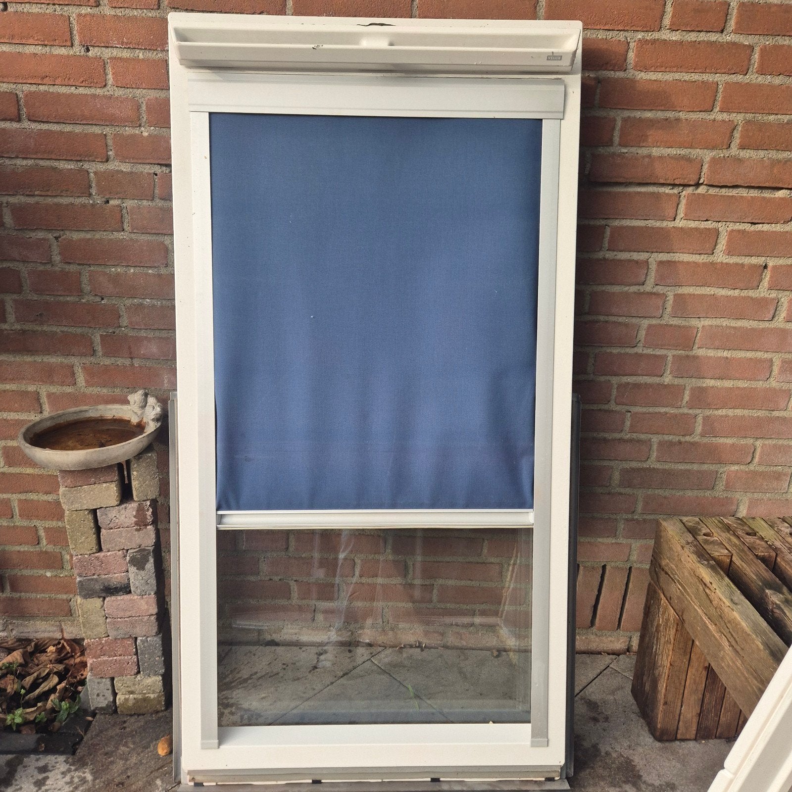 Gebruikt kunstof Velux raam met hor - kan nog een ronde mee, Doe-het-zelf en Verbouw, Glas en Ramen, Ophalen, Gebruikt, 80 tot 120 cm