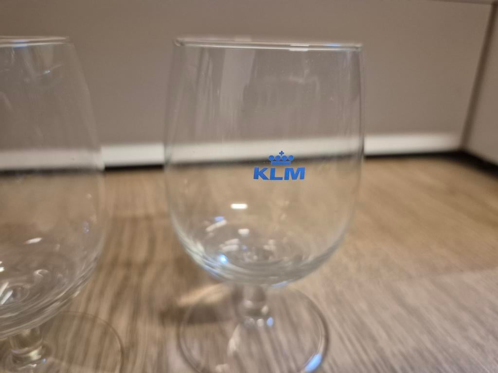 2 KLM glaasjes, Ophalen of Verzenden