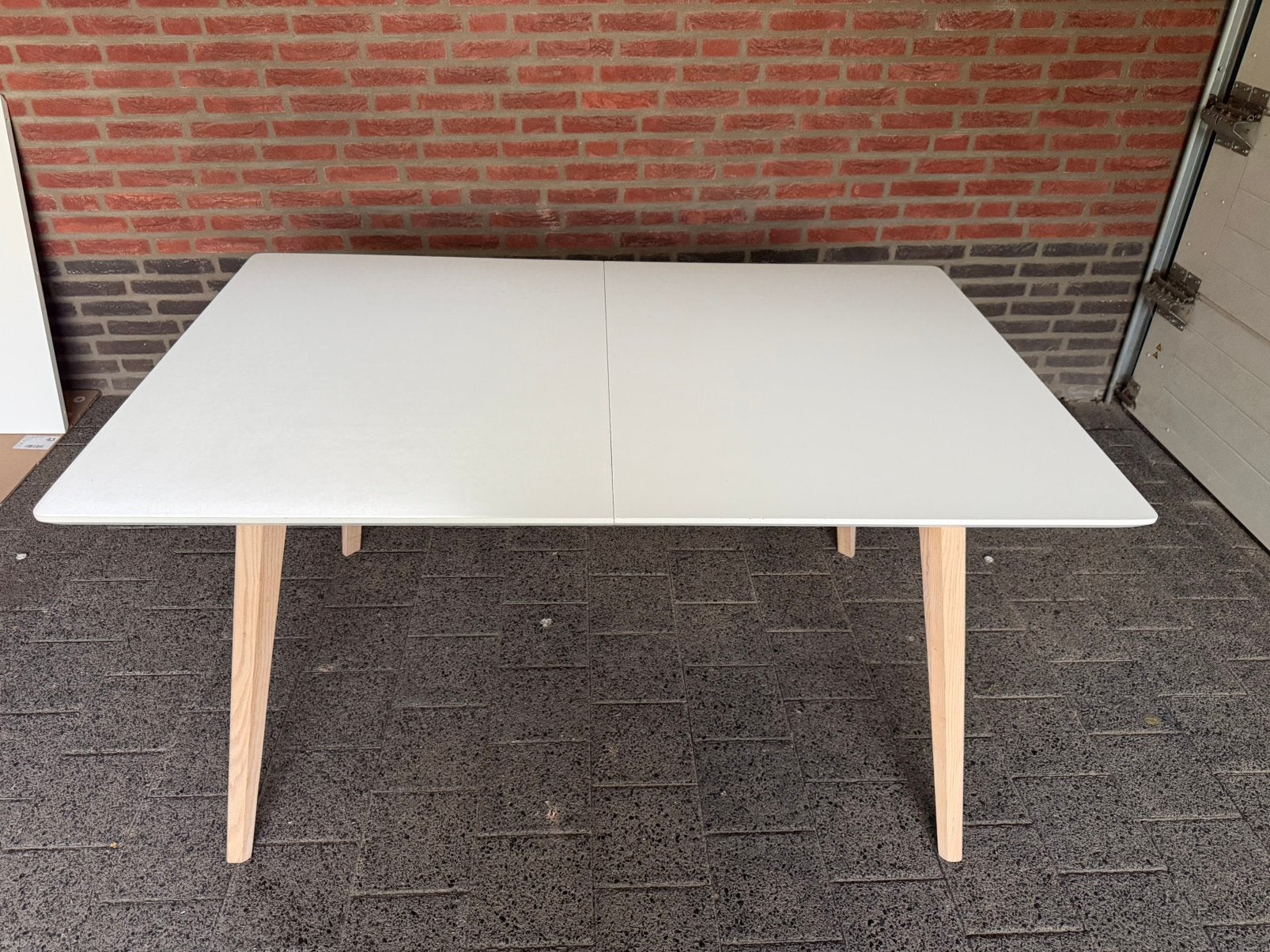 SoHome Kave uitschuifbare eettafel – Wit – 140/180/220 cm, Ophalen, Gebruikt, 200 cm of meer, Scandinavisch