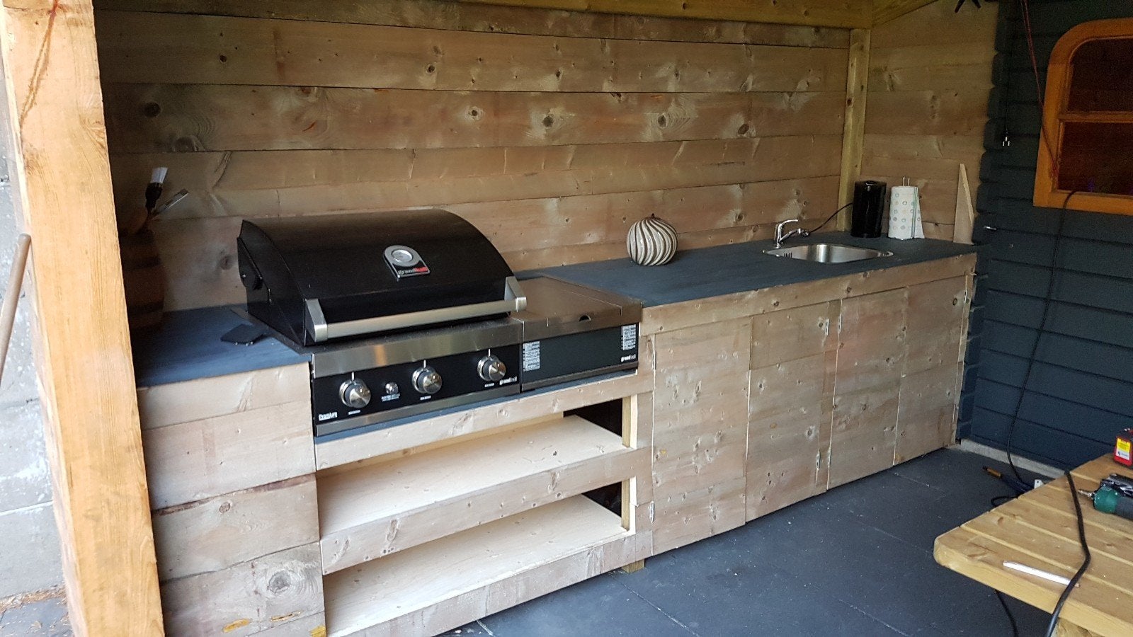 Grandhall Premium Gt3-v gasbarbecue met zijbrander, Ophalen, Gebruikt, Grandhall
