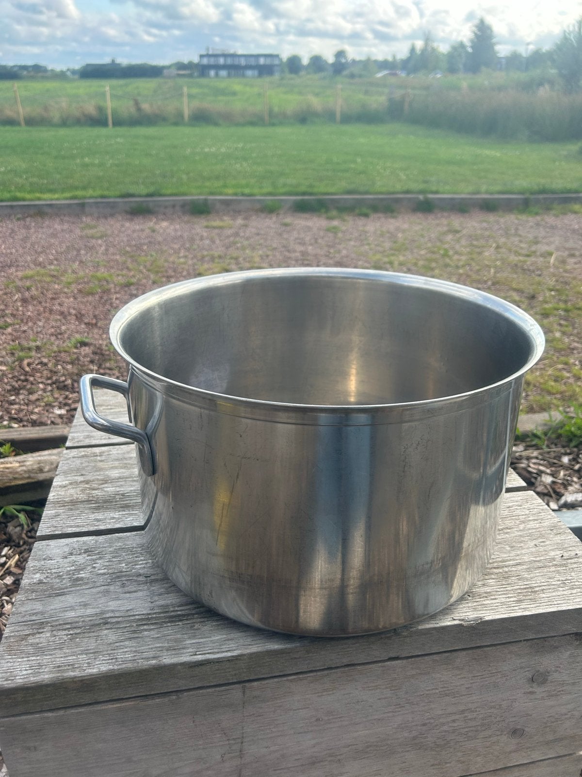 Grote Kookpan 31 Liter - Ideaal voor Feesten en Evenementen, Ophalen, Gebruikt, Met handvatten, Rvs