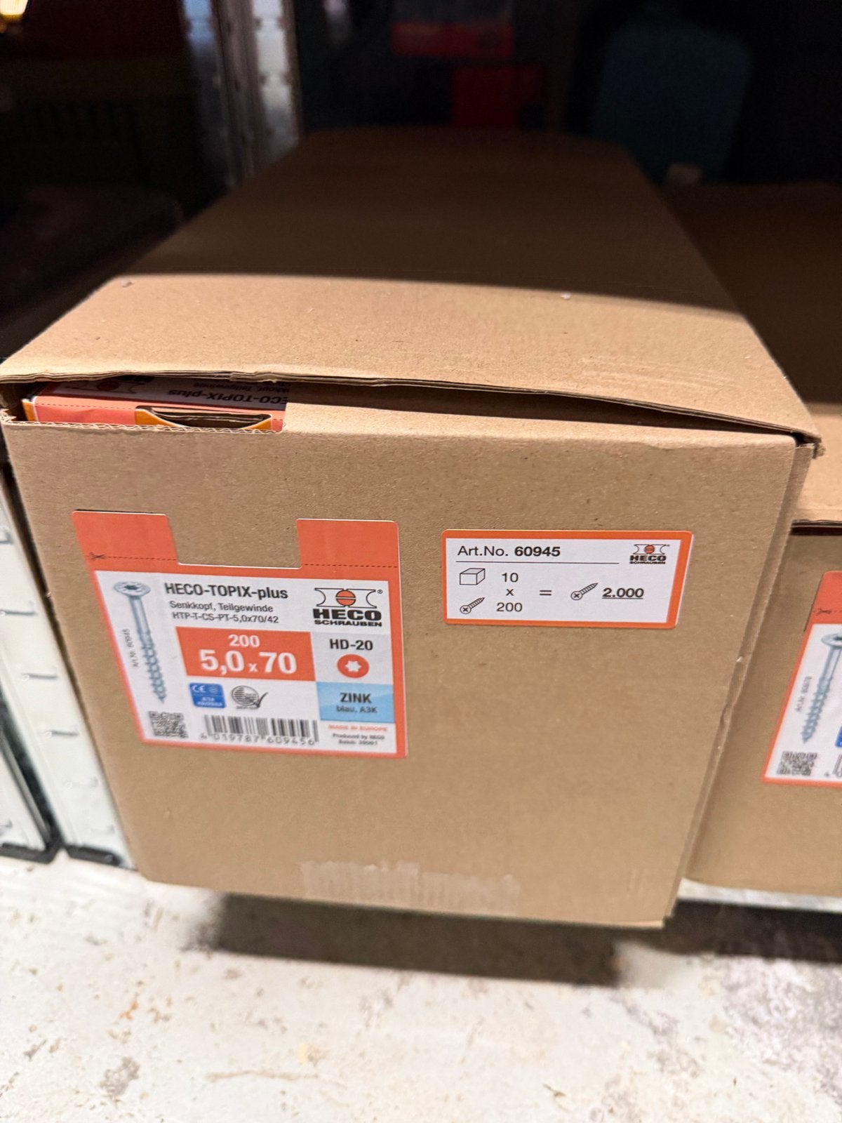 Nieuwe Heco-Topix-plus schroeven in volle overdozen, Ophalen, Nieuw, 50 tot 100 mm, Schroeven
