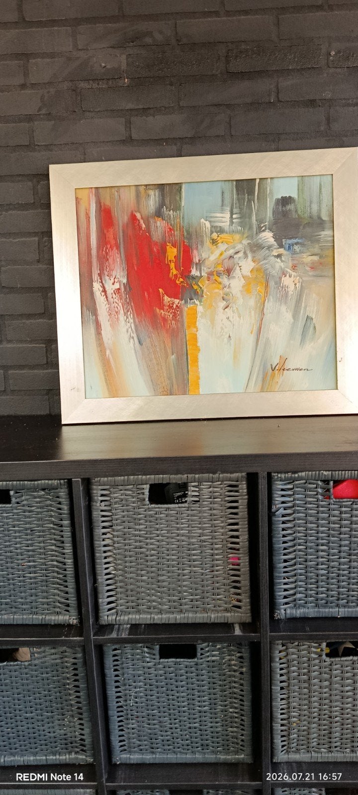 Abstract Schilderij met Levendige Kleuren, Ophalen