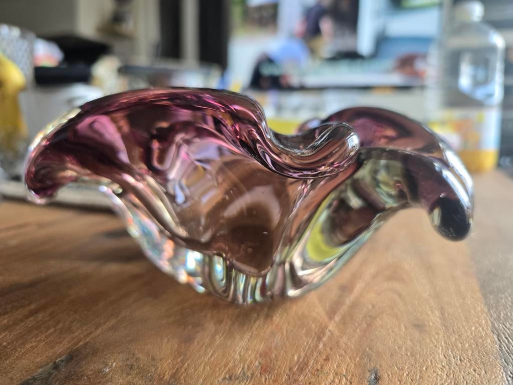 Vintage glazen asbak of schaal Josef Hospodka Chribska, Antiek en Kunst, Antiek | Glas en Kristal, Ophalen of Verzenden