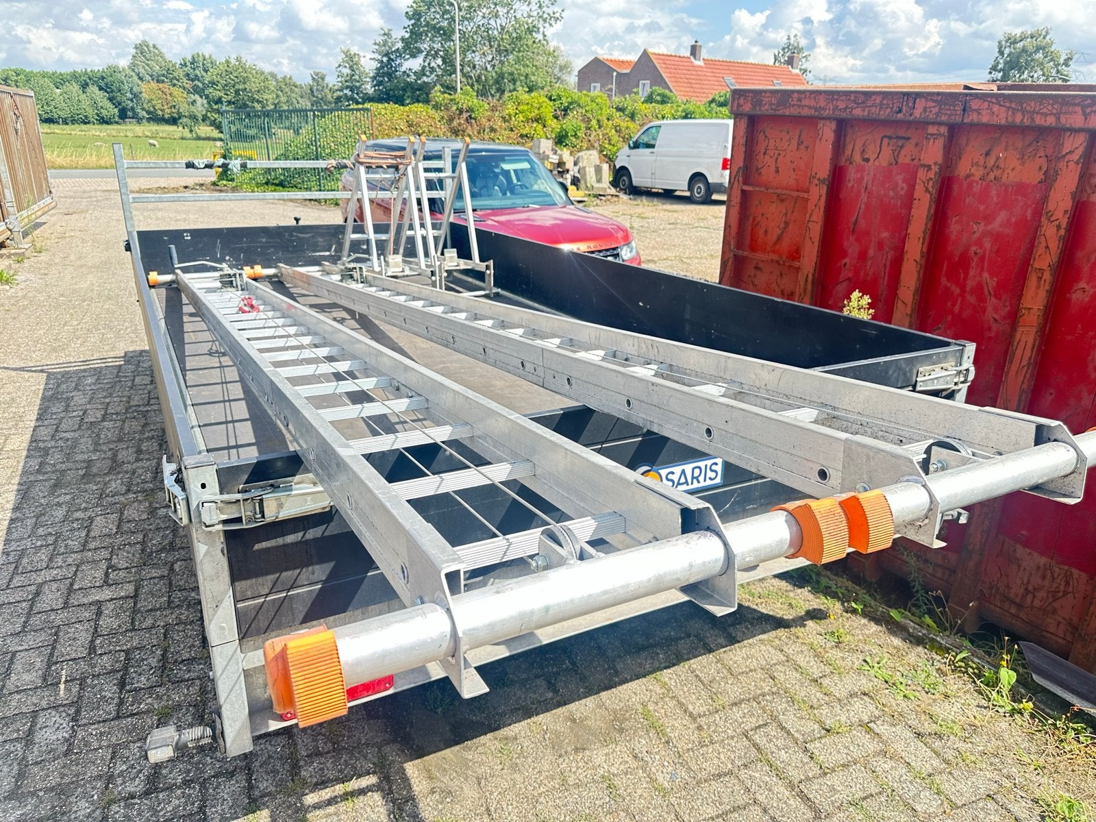 Wienesee Alu ladderliften met twee plateaus en handlieren, Doe-het-zelf en Verbouw, Ladders en Trappen, Ophalen of Verzenden, Gebruikt