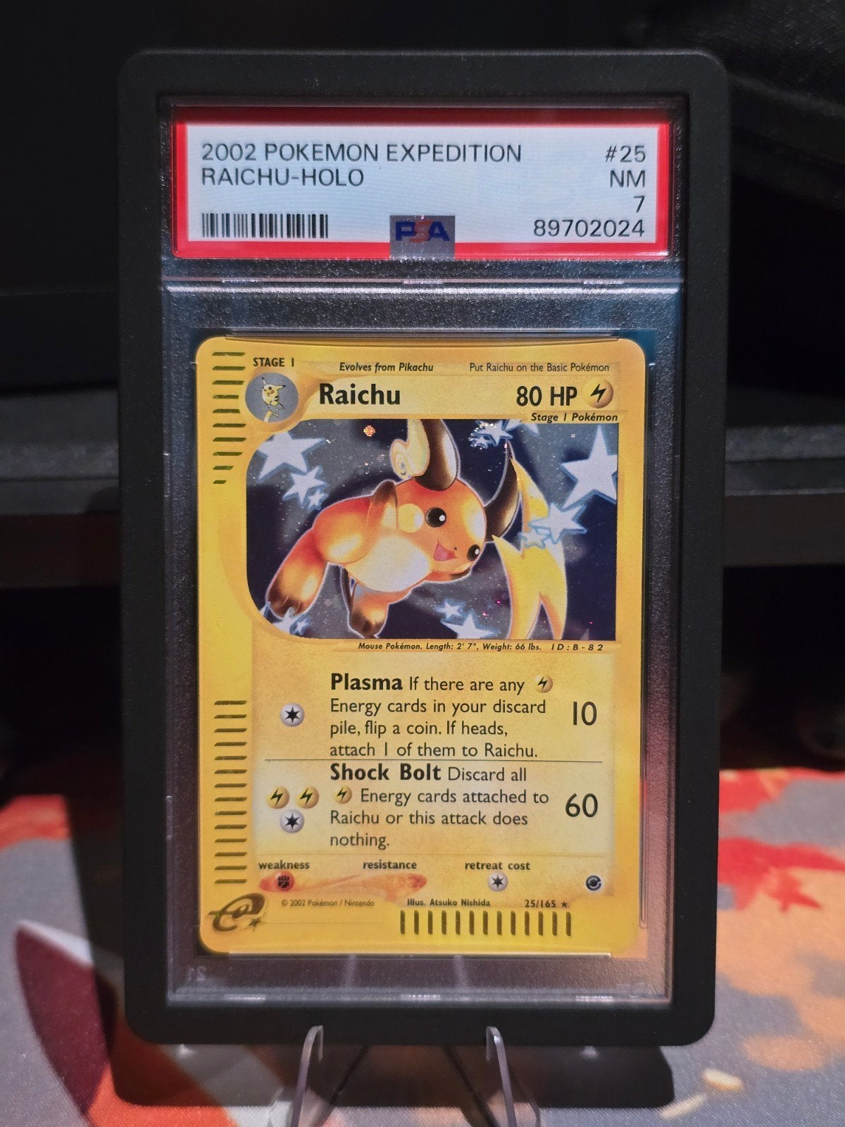 Raichu Expedition PSA 7 | 25/165, Ophalen of Verzenden, Zo goed als nieuw