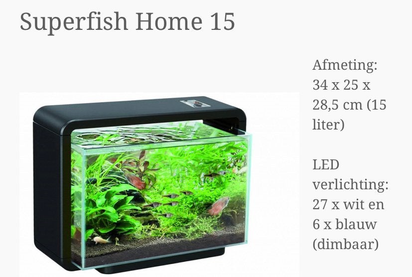 Aquarium Superfish Home15, Dieren en Toebehoren, Ophalen, Zo goed als nieuw, Leeg aquarium