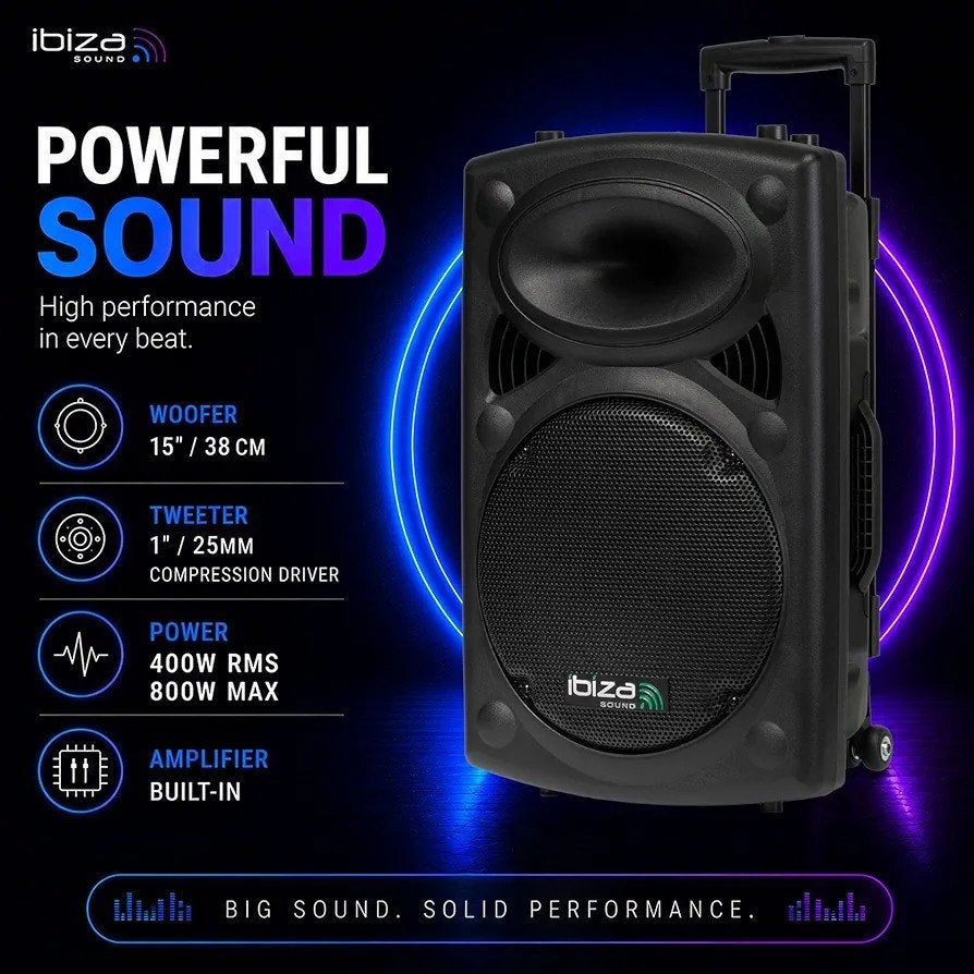 Bluetooth speaker - Ibiza luidspreker, Party speaker, Zo goed als nieuw, Ophalen, 150 watt of meer
