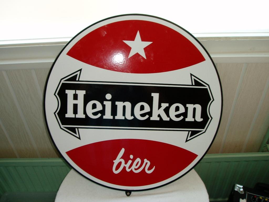 Heineken bord  57 cm  in mooie staat, Ophalen, Gebruikt, Reclamebord