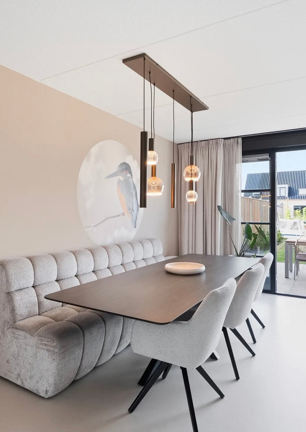 Hanglamp Riva Platinum 145 cm incl. Floating LED!!, Huis en Inrichting, Ophalen, GU10, Zo goed als nieuw, Metaal