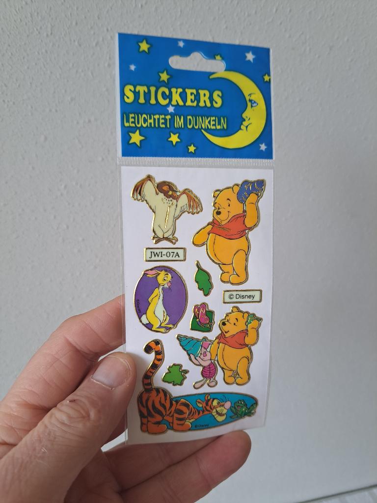 Winnie de Poeh stickers, Glow in the dark, Disney B6.5xH18cm, Verzamelen, Disney, Ophalen of Verzenden, Winnie de Poeh of vrienden
