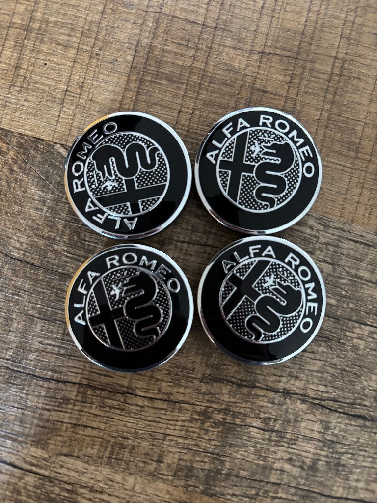 Alfa Romeo Naafdoppen Zwart 50mm, Ophalen of Verzenden, Nieuw
