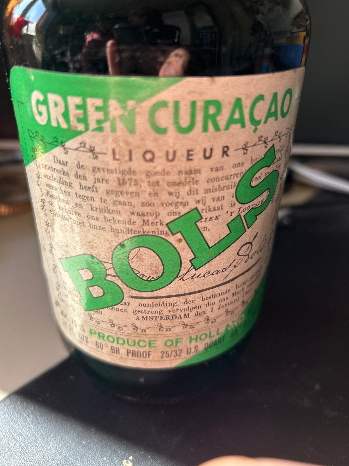Vintage Bols Green Curaçao Likeur - Zeldzaam, Antiek en Kunst, Ophalen of Verzenden