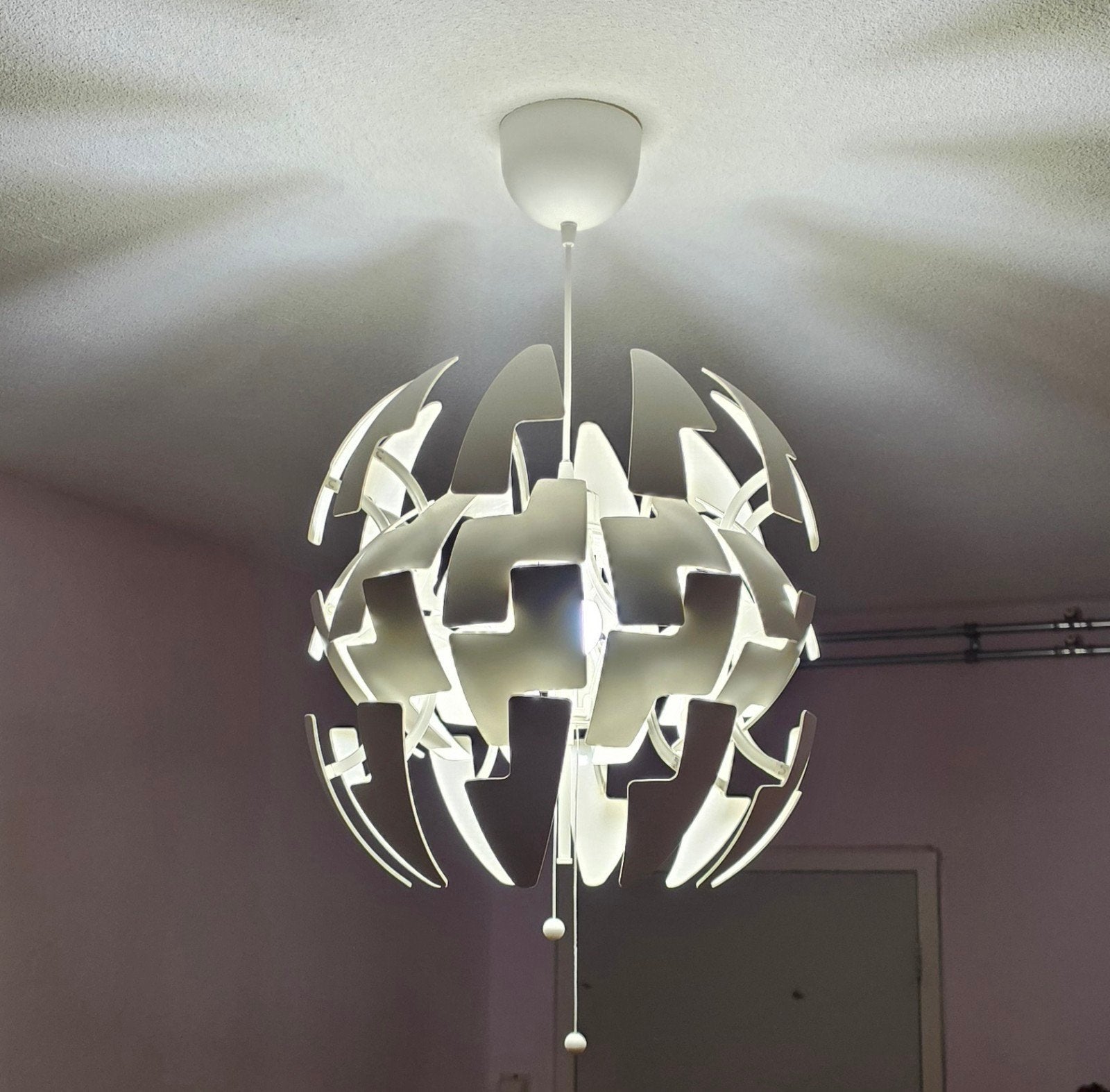 IKEA PS 2014 Hanglamp - Witte Bolvormige Lamp, Ophalen, Gebruikt, Modern, Scandinavisch, E27 (groot)