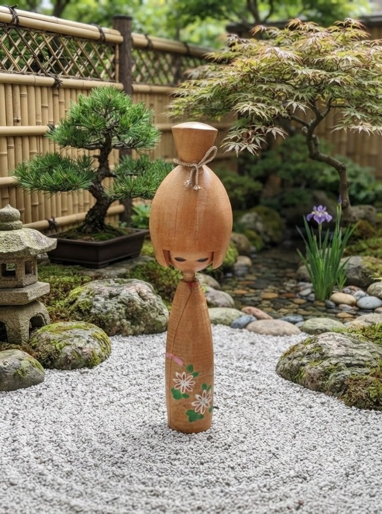 Mooie Kikuhime kokeshi van Takahashi Toshiharu, Hout, Handgemaakt, Verzenden, Japan
