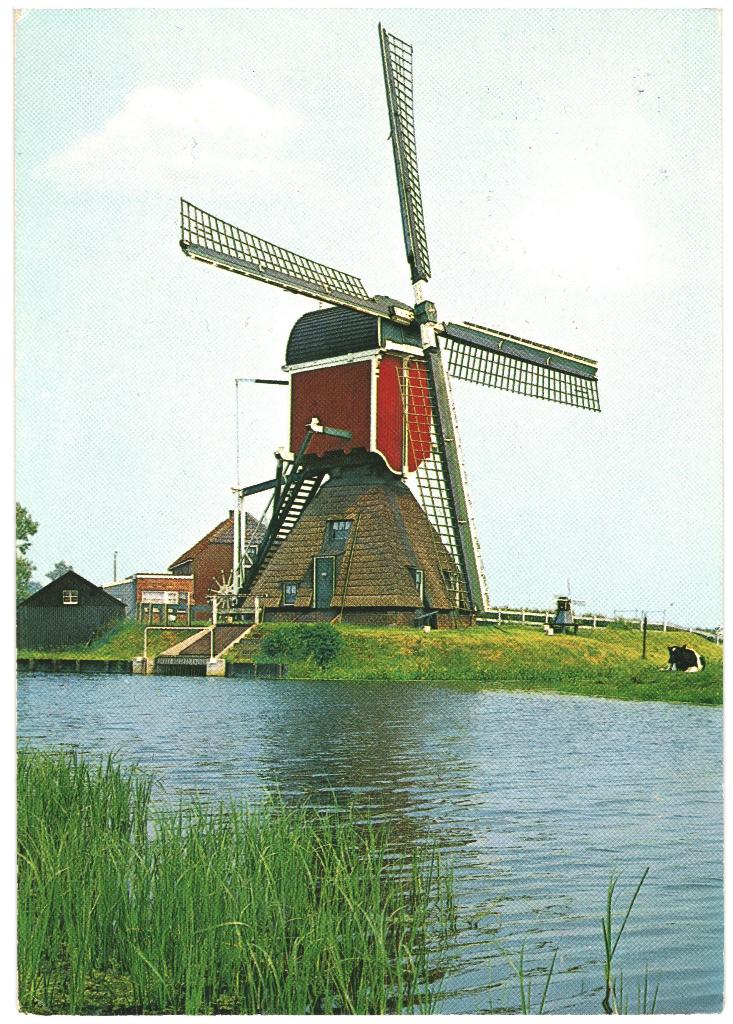 988053 Hoogmade 81 Hoogmadese molen Gelopen met mooie zegel, Verzamelen, Ansichtkaarten | Nederland, Ophalen of Verzenden, 1980 tot heden