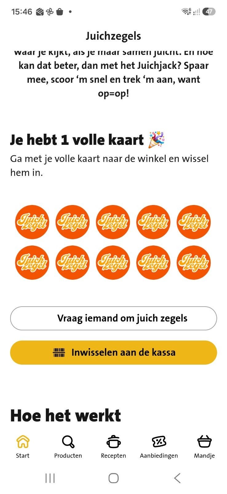 Juichzegels - Volle spaarkaart voor Juichjack, Jumbo, Ophalen of Verzenden