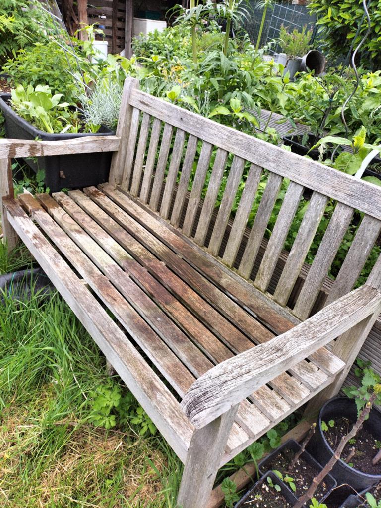 Teak houten hardhouten tuinbank - 135 cm breed, Ophalen, Gebruikt, Hout