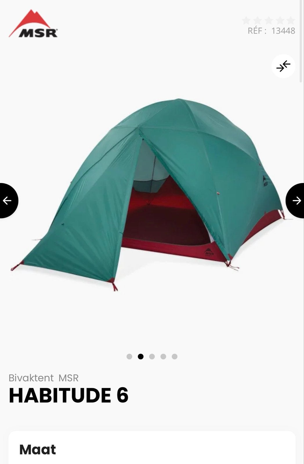 MSR Habitude 6 Bivaktent - Ruime en Robuuste Tent, Ophalen, Nieuw, Meer dan 6