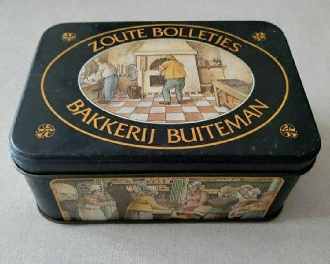 Bakkerij BUITEMAN,H.I.Ambacht,zoute bolletjes,zwart, Verzamelen, Blikken, Ophalen of Verzenden, Gebruikt, Overige, Overige merken
