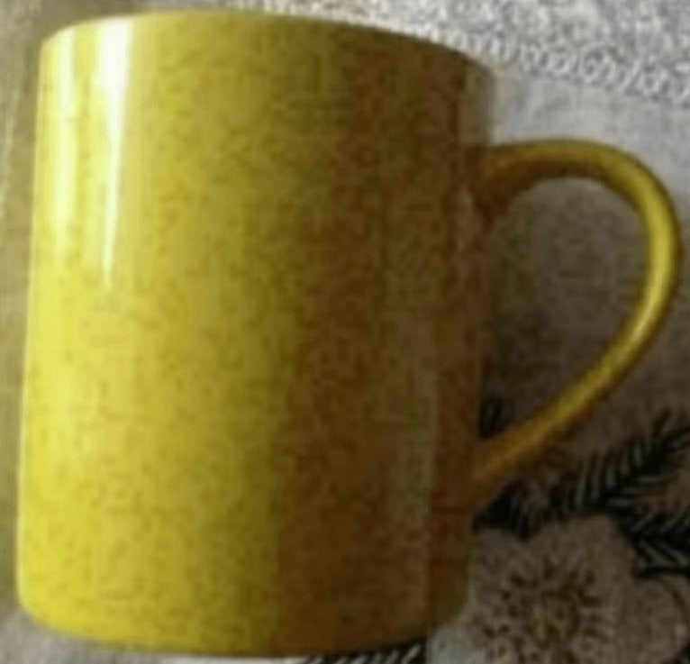 Grote gele mok, beker, mug; onbeschadigd, Ophalen of Verzenden, Zo goed als nieuw, Overige stijlen, Kop(pen) en/of Schotel(s)