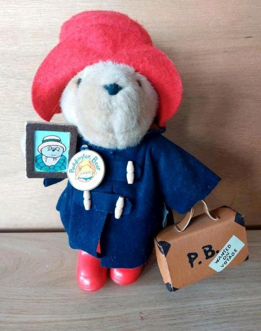 Vintage Paddington Beer knuffel met koffer en rode laarzen, Verzenden, Zo goed als nieuw, Stoffen beer, Overige merken