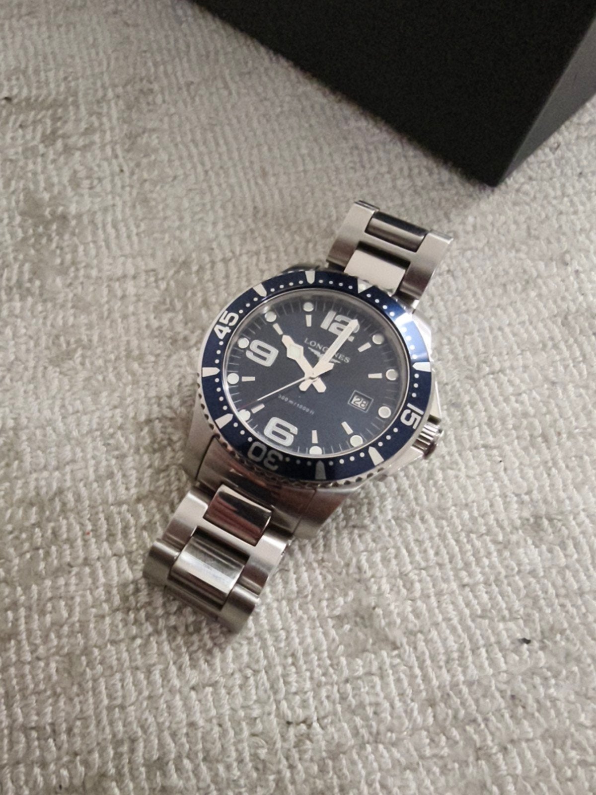 Longines Hydroconquest 39 Quartz + extra bezel en waterdicht, Overige merken, Staal, Staal, Verzenden
