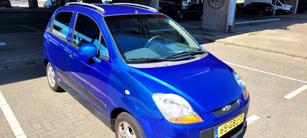 Chevrolet Matiz 0.8 2008 Blauw netjes binnen en buiten, Voorwielaandrijving, Blauw, Origineel Nederlands, 19 km/l