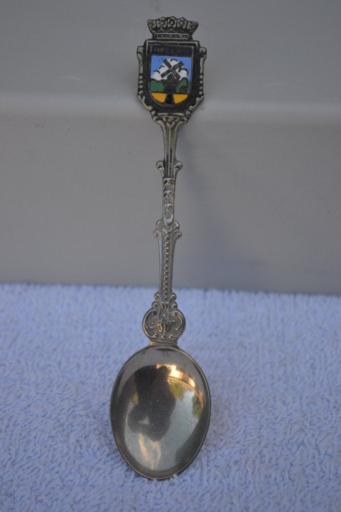 Mooi Hollands Demet zilver thee lepeltje NR 8859, Ophalen of Verzenden