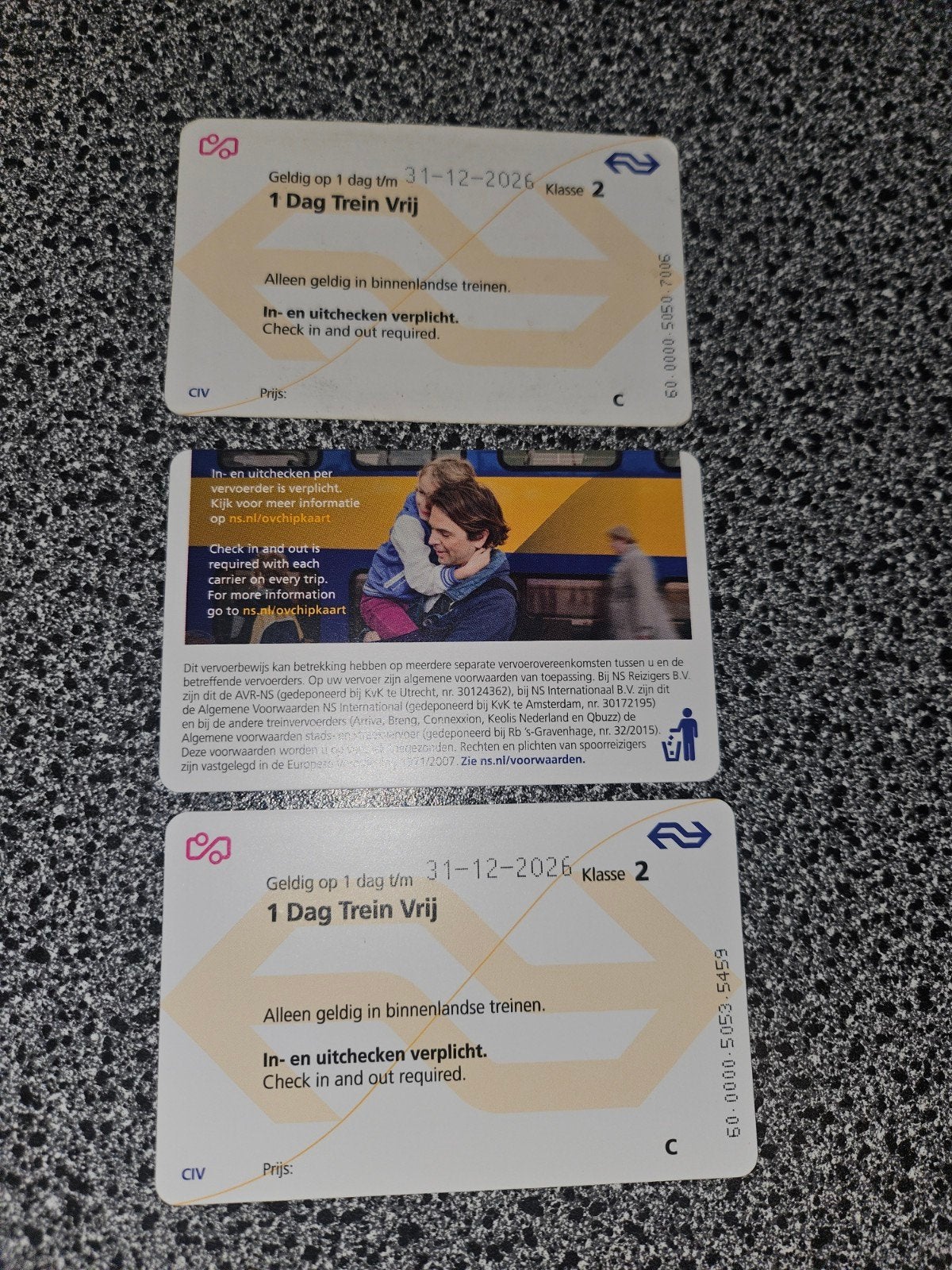 ns dagkaarten, Tickets en Kaartjes, Eén persoon, Trein, Algemeen kaartje