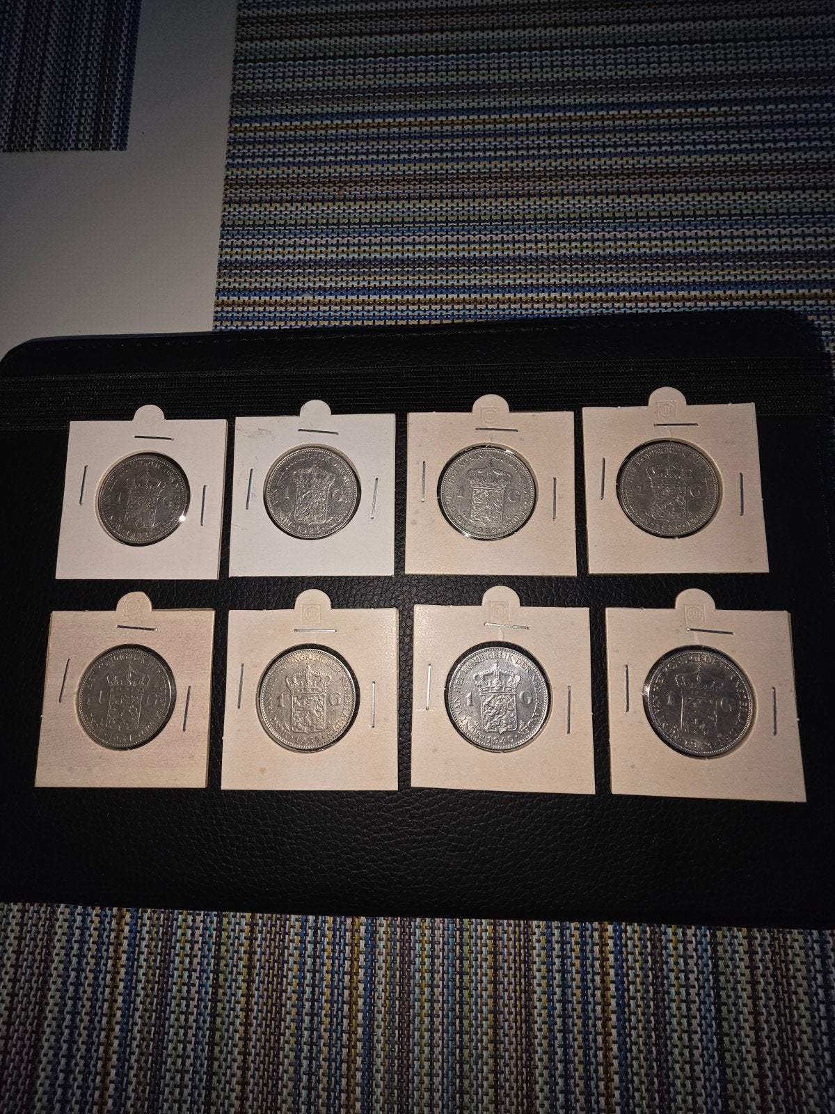 7 zilveren guldens 1922,1923,1929,1930,1939,1940,1943., Ophalen of Verzenden, Koningin Wilhelmina, 1 gulden