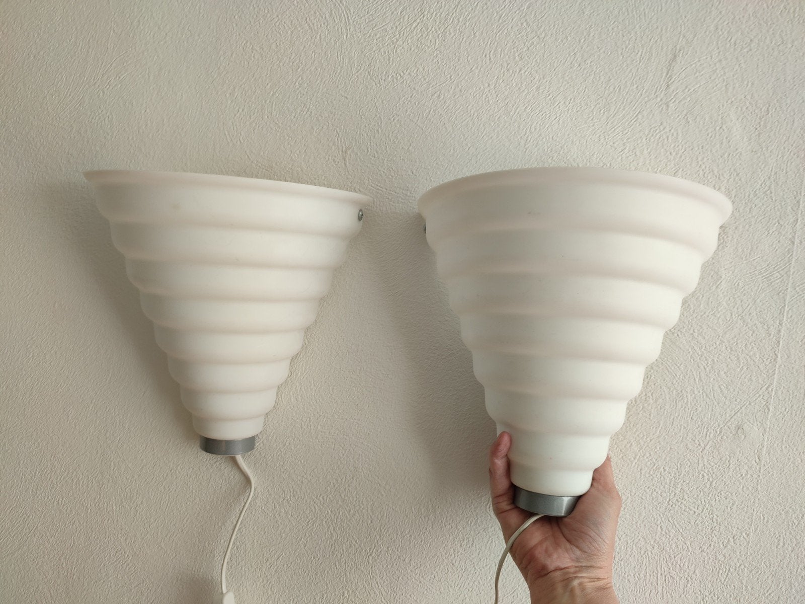 Vintage Ikea Wandlamp 2 x Wit '90 V 9601 Bernt Boysen PAAR, Huis en Inrichting, Lampen | Wandlampen, Ophalen of Verzenden, Gebruikt