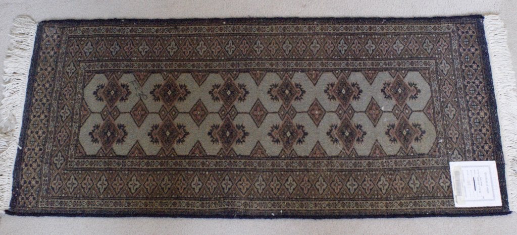 Handgeknoopt kleed uit Pakistan, Minder dan 50 cm, Gebruikt, 100 tot 150 cm, Bruin