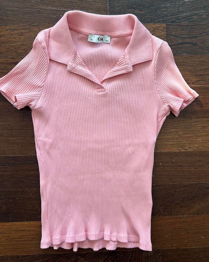 Geribt poloshirt maat 134, Ophalen, Zo goed als nieuw, Jongen, Shirt of Longsleeve