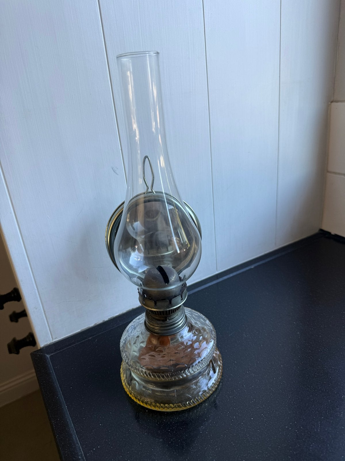 Vintage olielamp - Glazen petroleumlamp, Ophalen